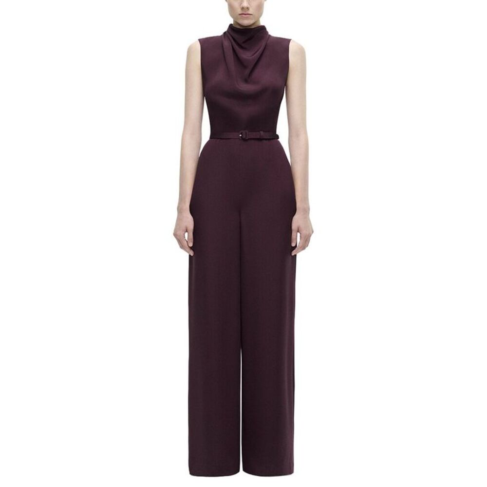 Adam Lippes Womens Parigi Silk Jumpsuit, Red